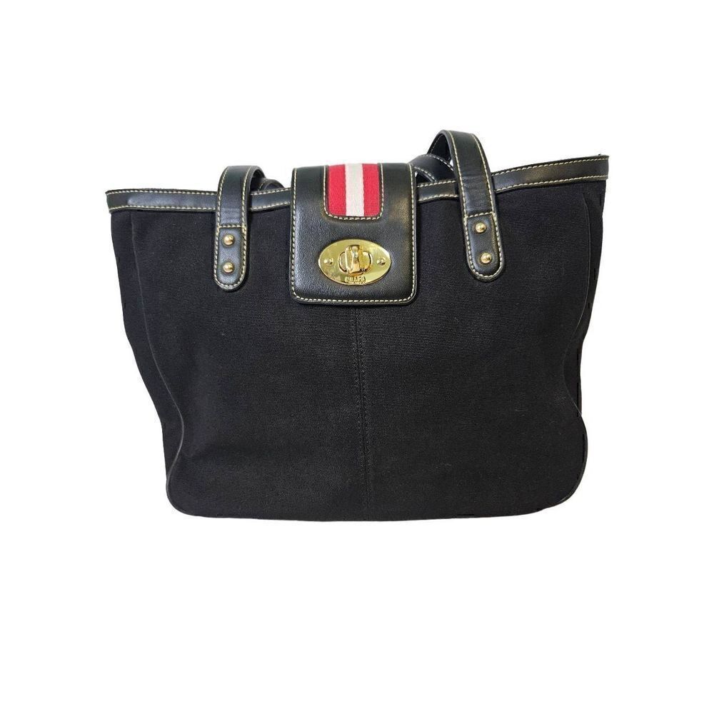 Chaps black canvas purse.